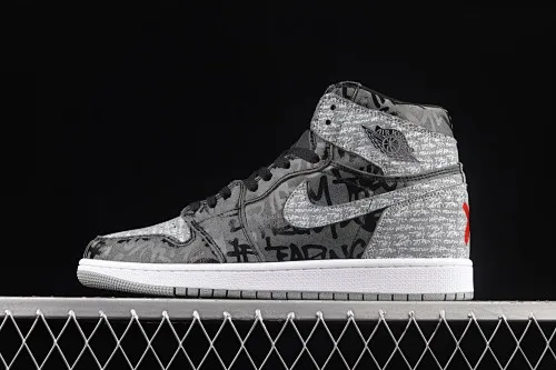 All categories Air Jordan Jordan series basketball shoes Air Jordan 1 High Air Jordan 1 High OG "Rebellionaire" AJ1 Joe 1 black and gray banned "Rebelionaire" high-top basketball shoes 555088-036